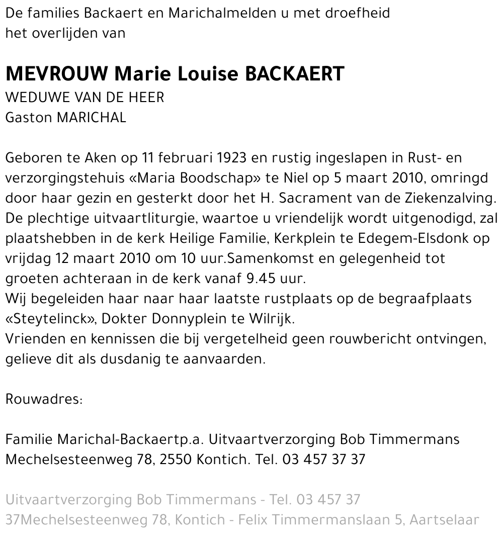 Marie Louise Backaert