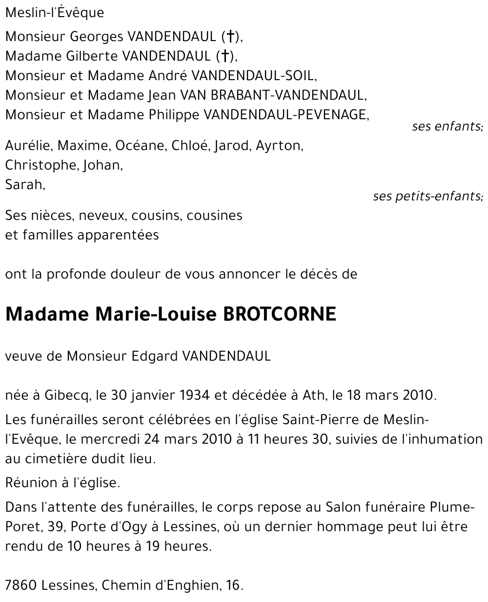 Marie-Louise BROTCORNE