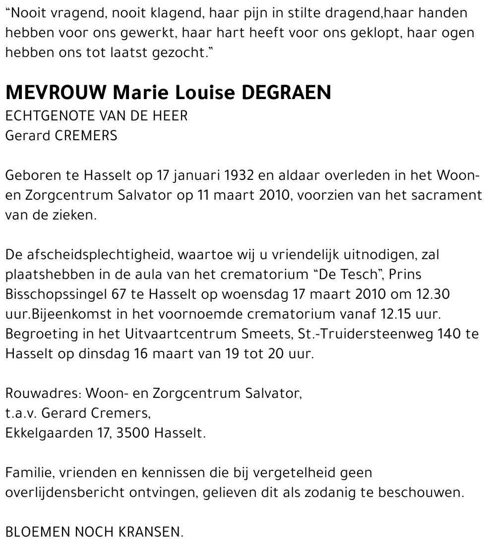 Marie Louise Degraen