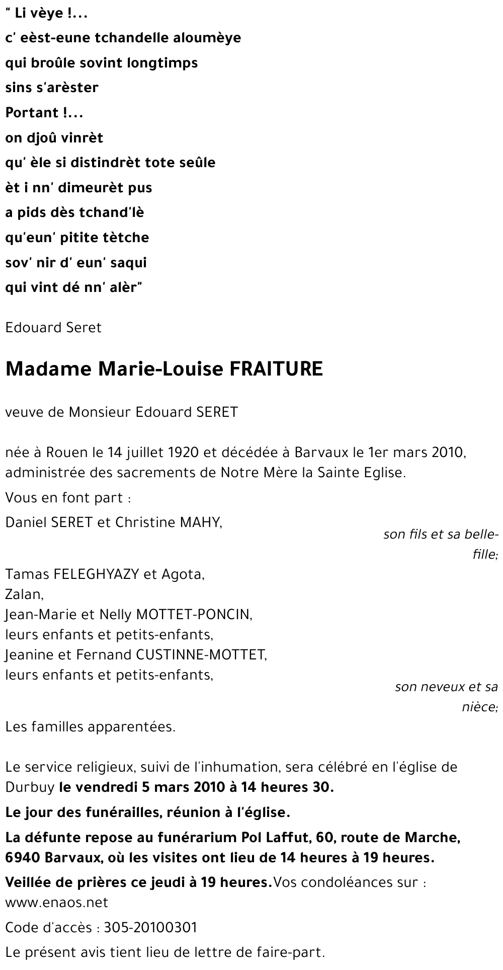 Marie-Louise FRAITURE