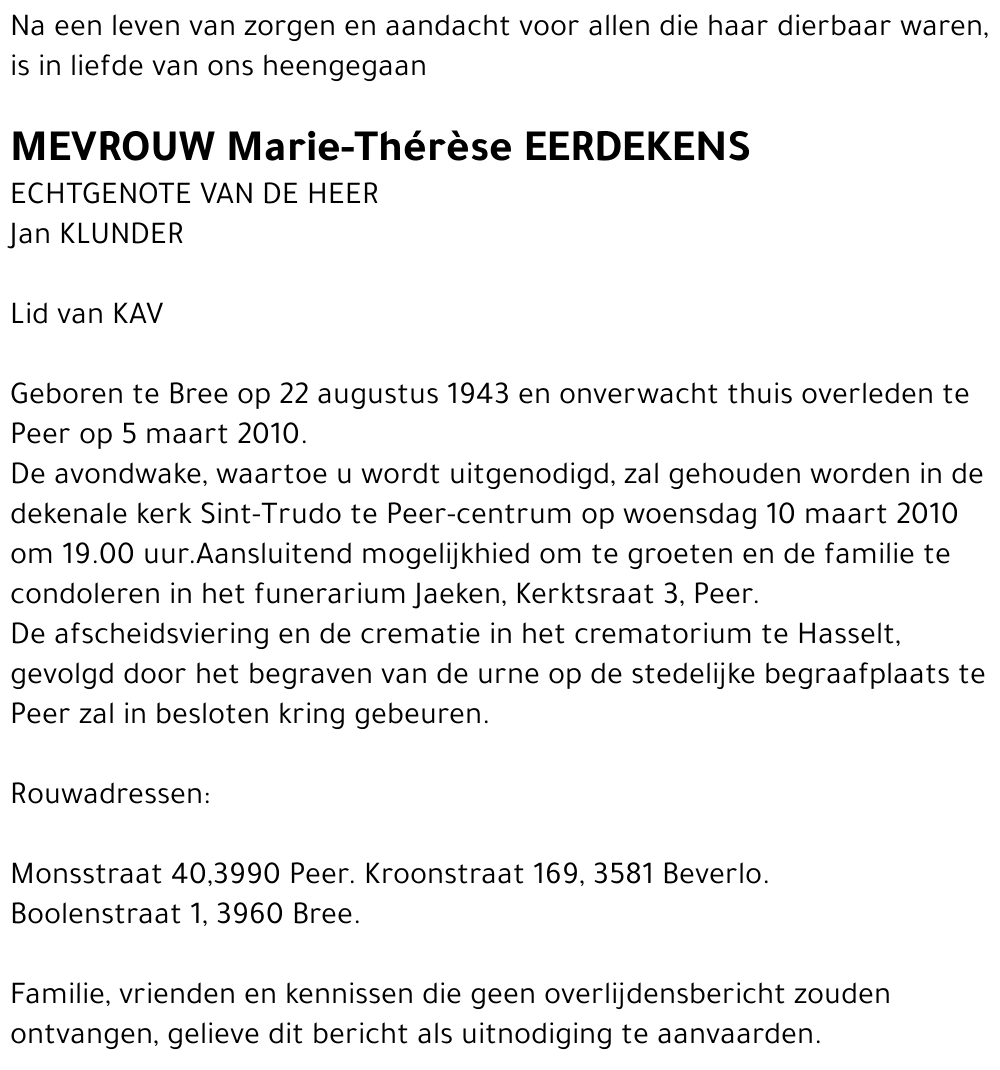 Marie-Thérèse Eerdekens