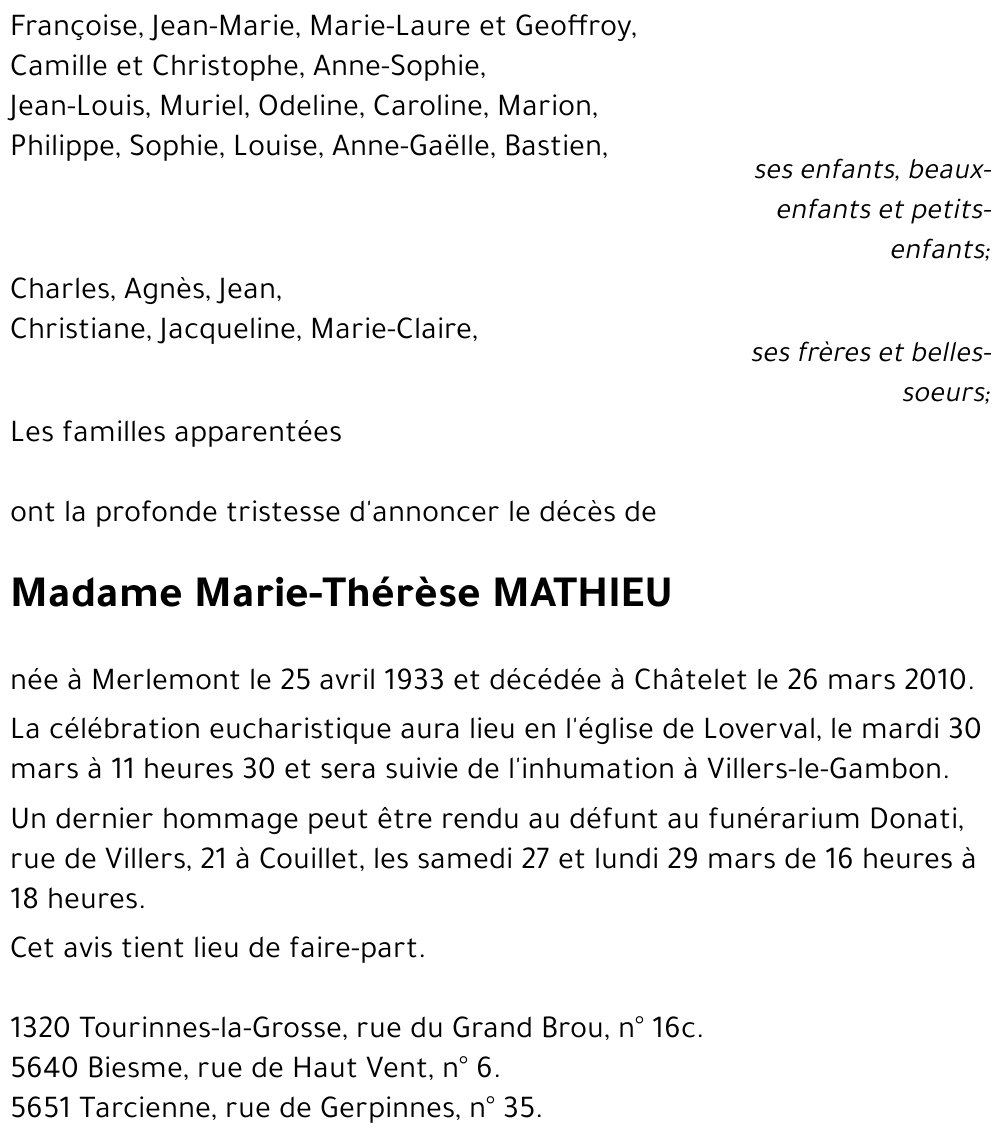 Marie-Thérèse MATHIEU