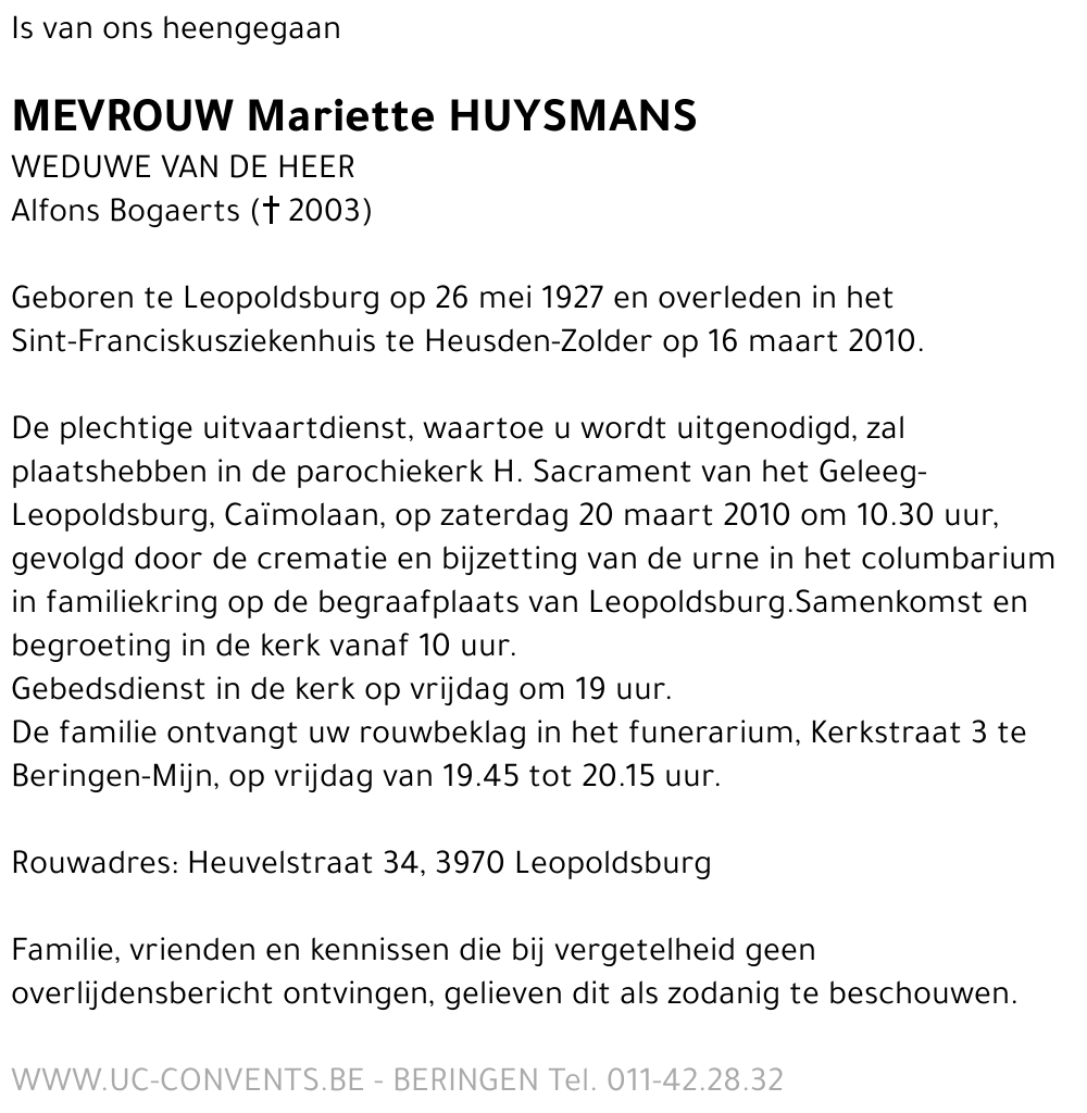 Mariette Huysmans