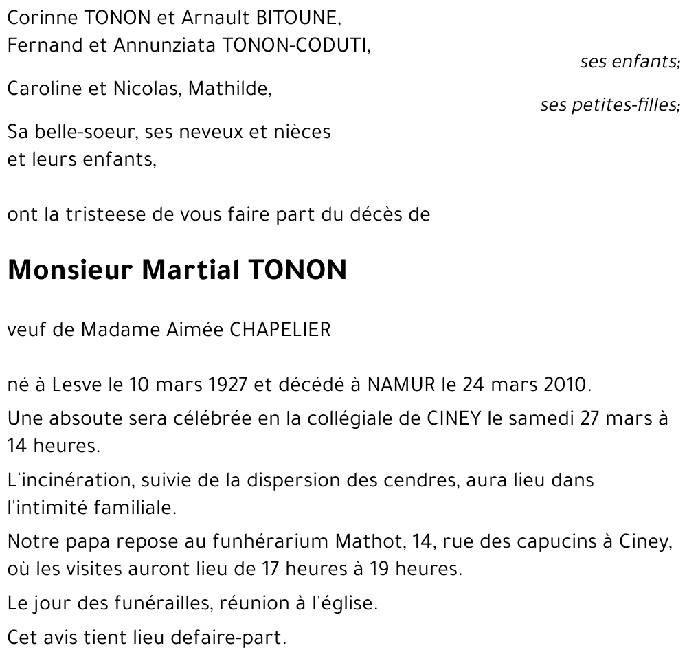 Martial TONON