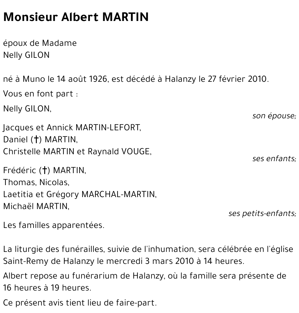 MARTIN Albert
