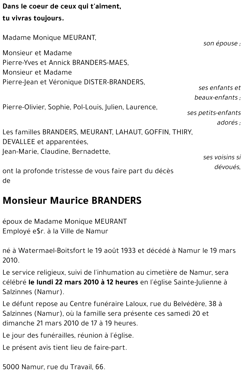 Maurice BRANDERS