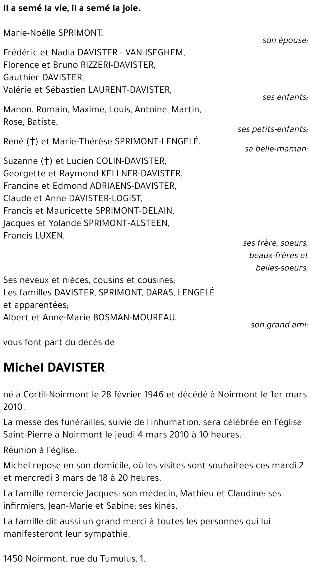 Michel DAVISTER