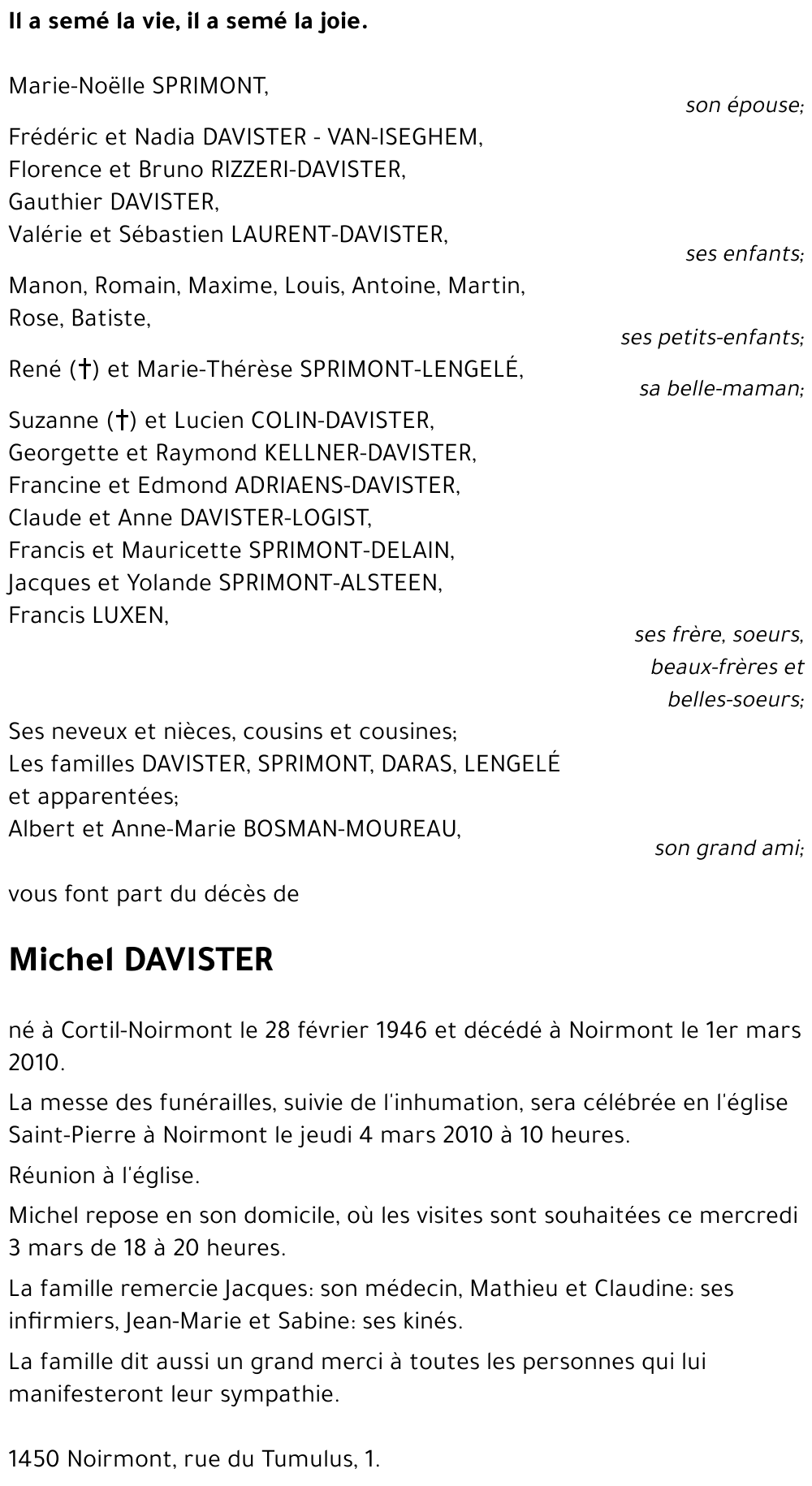 Michel DAVISTER