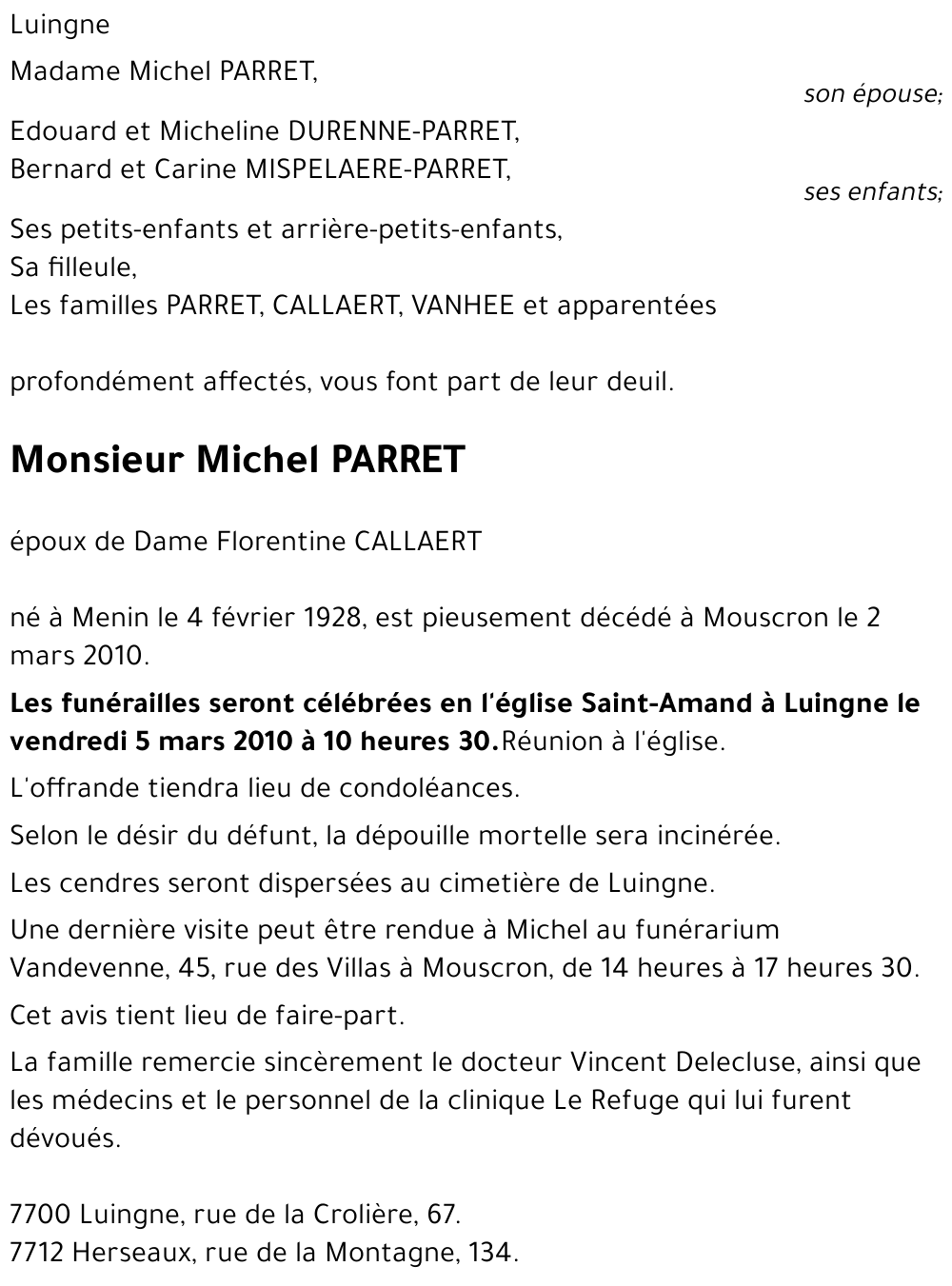 Michel PARRET
