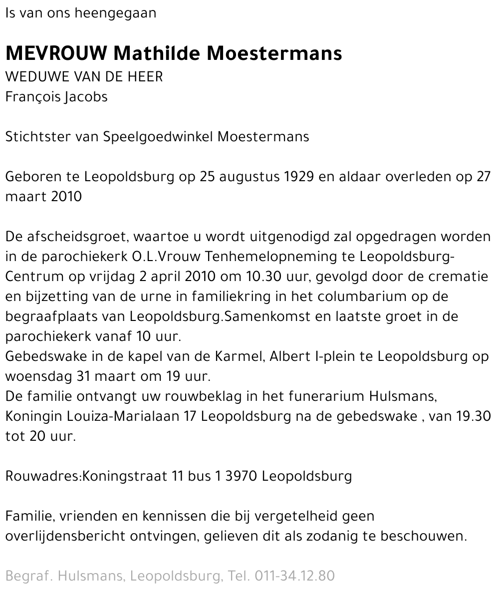 Moestermans Mathilde