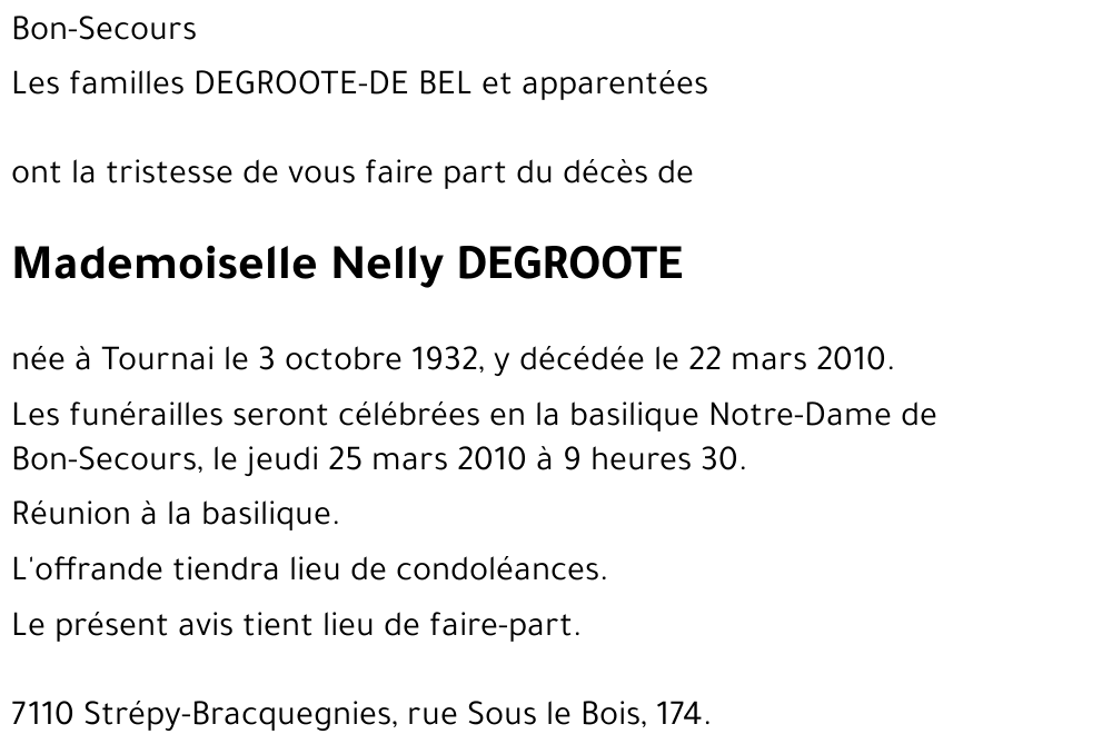 Nelly DEGROOTE