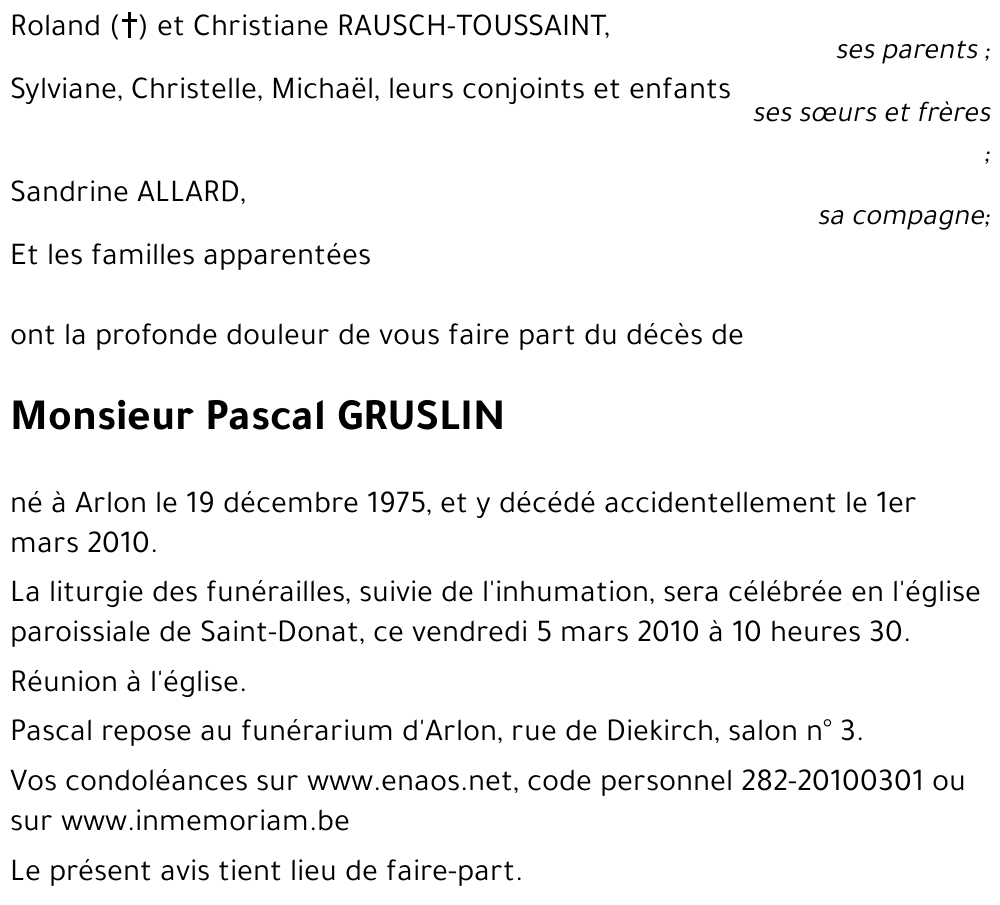 Pascal GRUSLIN