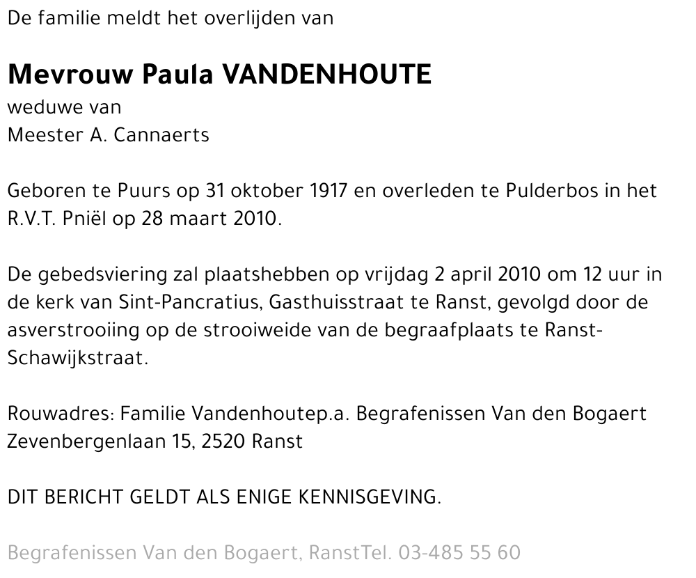 Paula Vandenhoute