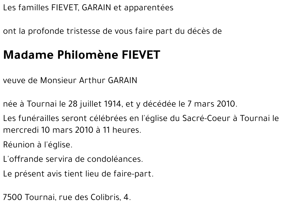 Philomène FIEVET
