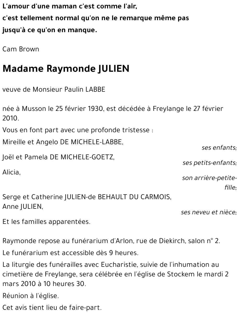 Raymonde JULIEN