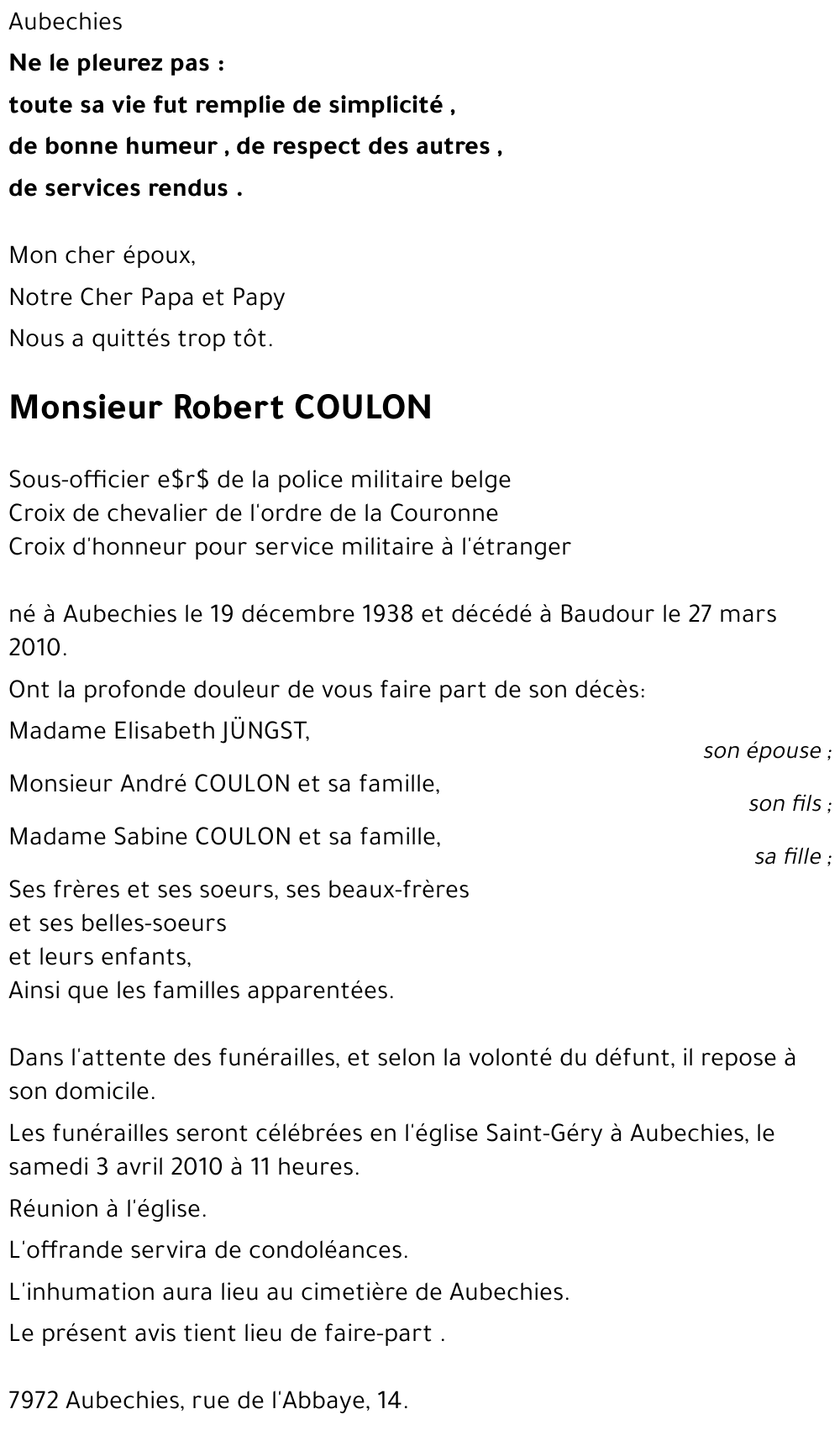 Robert COULON