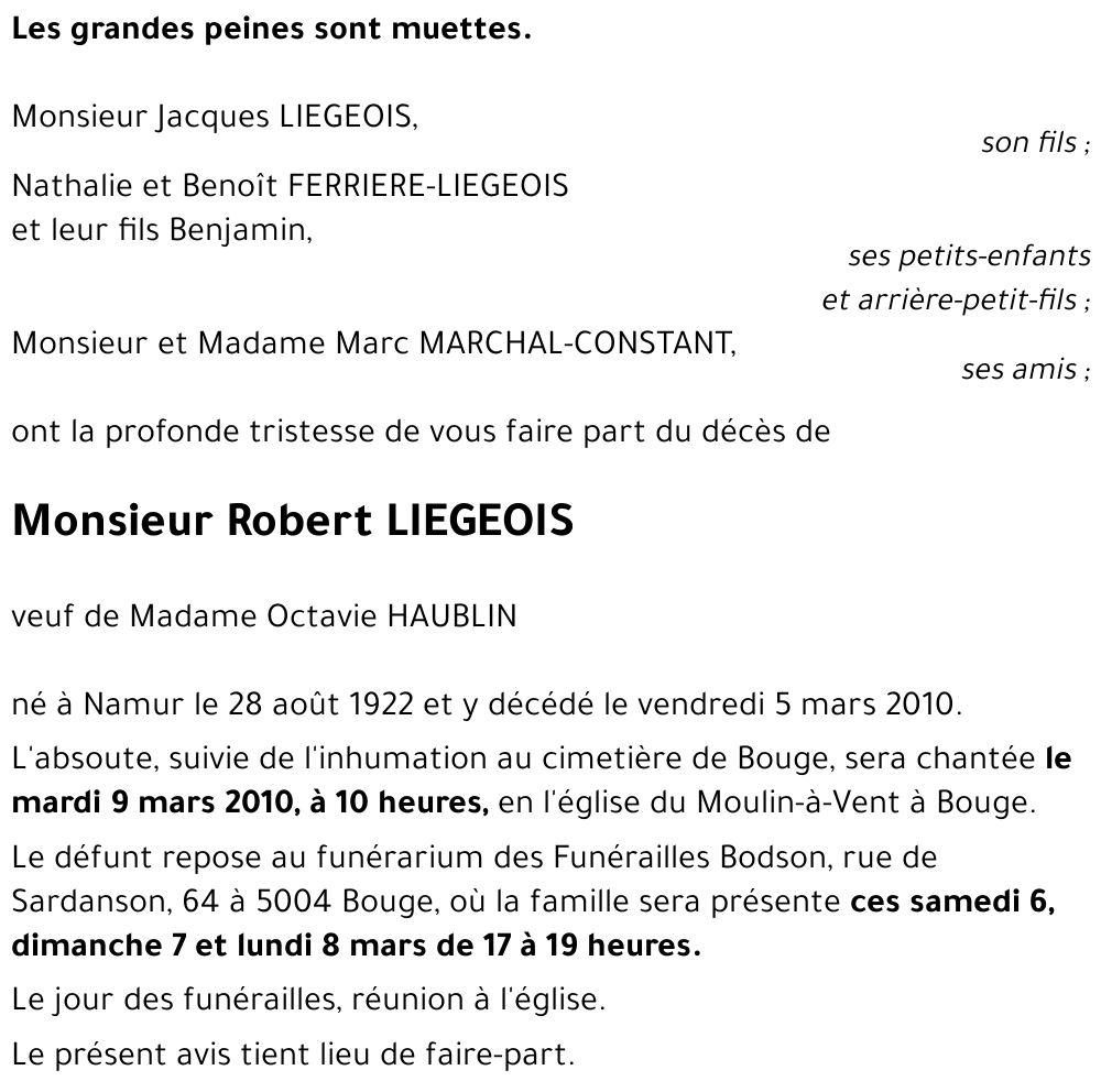 Robert LIEGEOIS