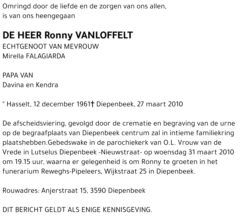 Ronny Vanloffelt