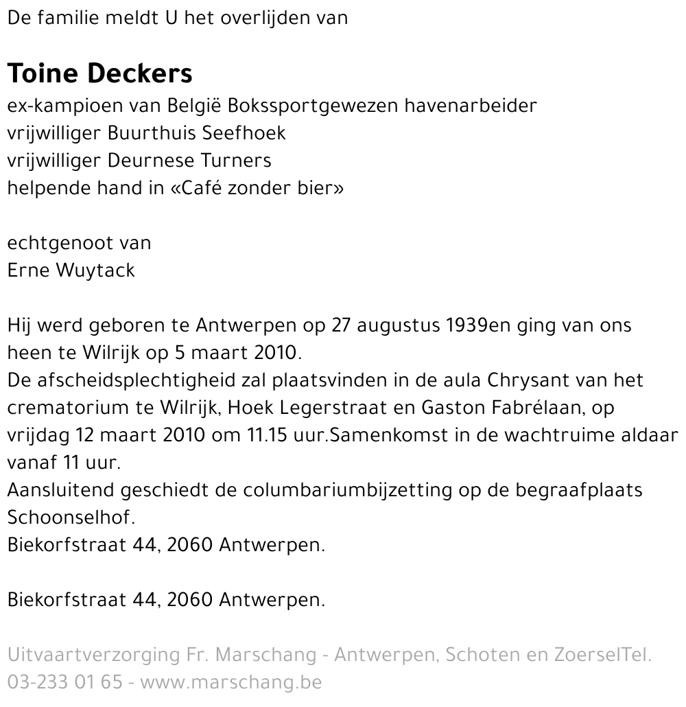 Toine Deckers