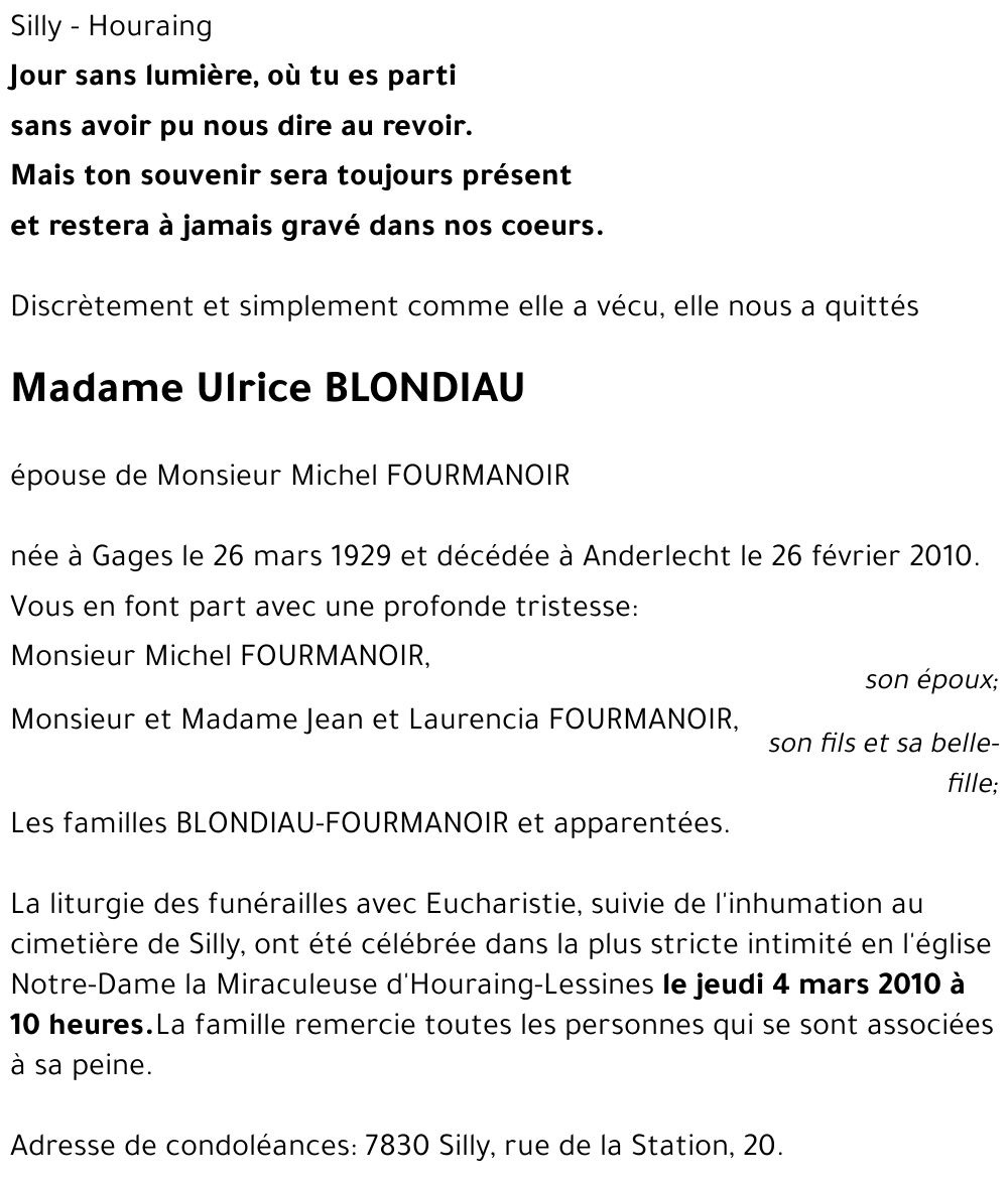 Ulrice BLONDIAU