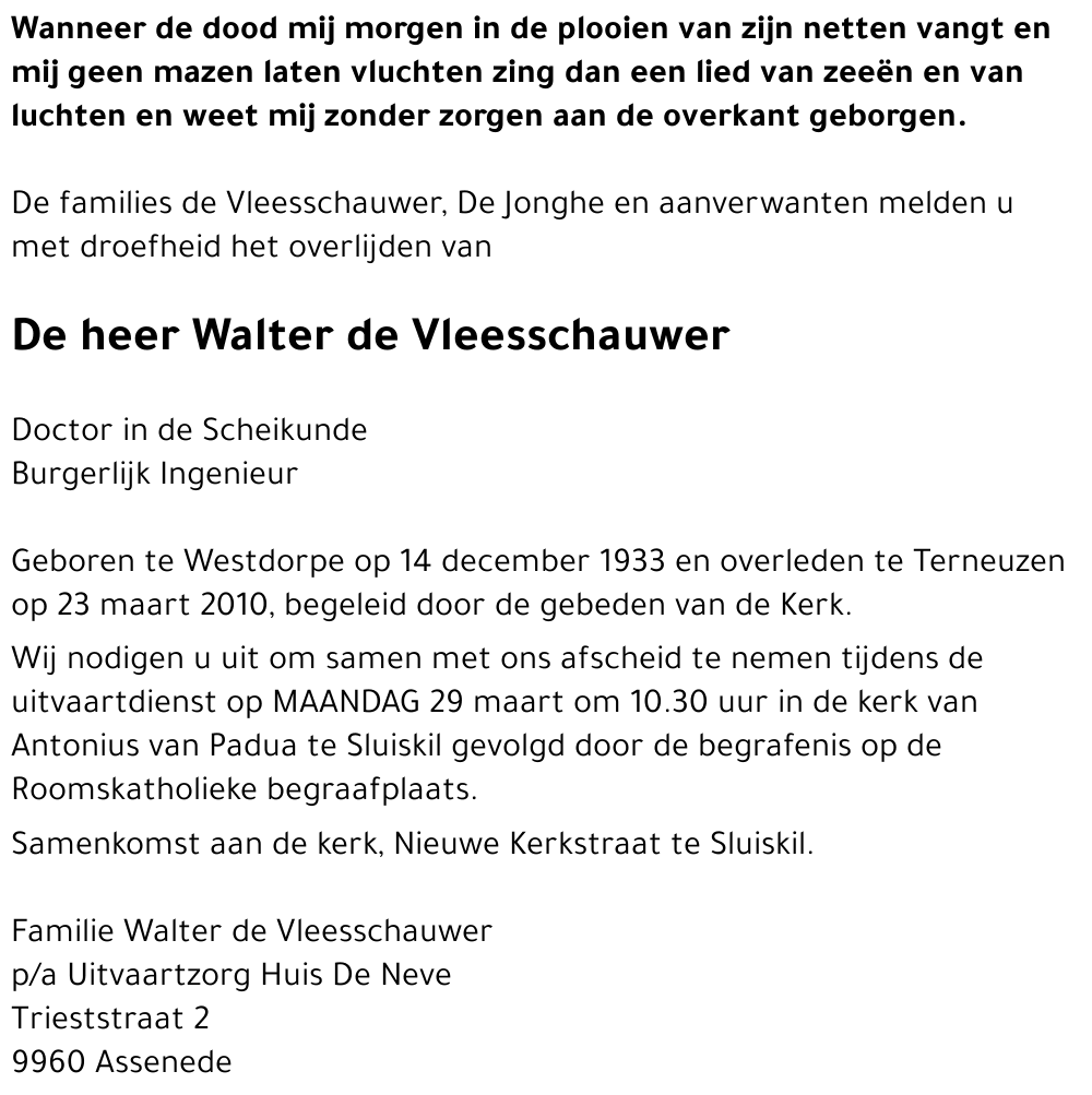 Walter de Vleesschauwer