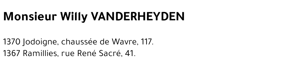 Willy VANDERHEYDEN