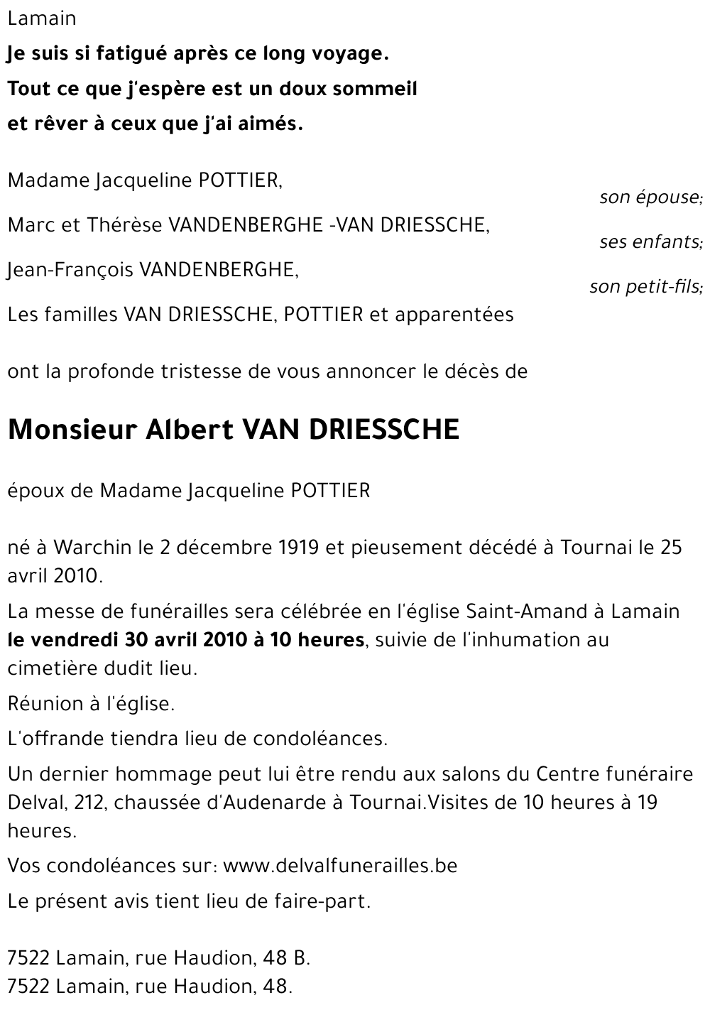 Albert VAN DRIESSCHE