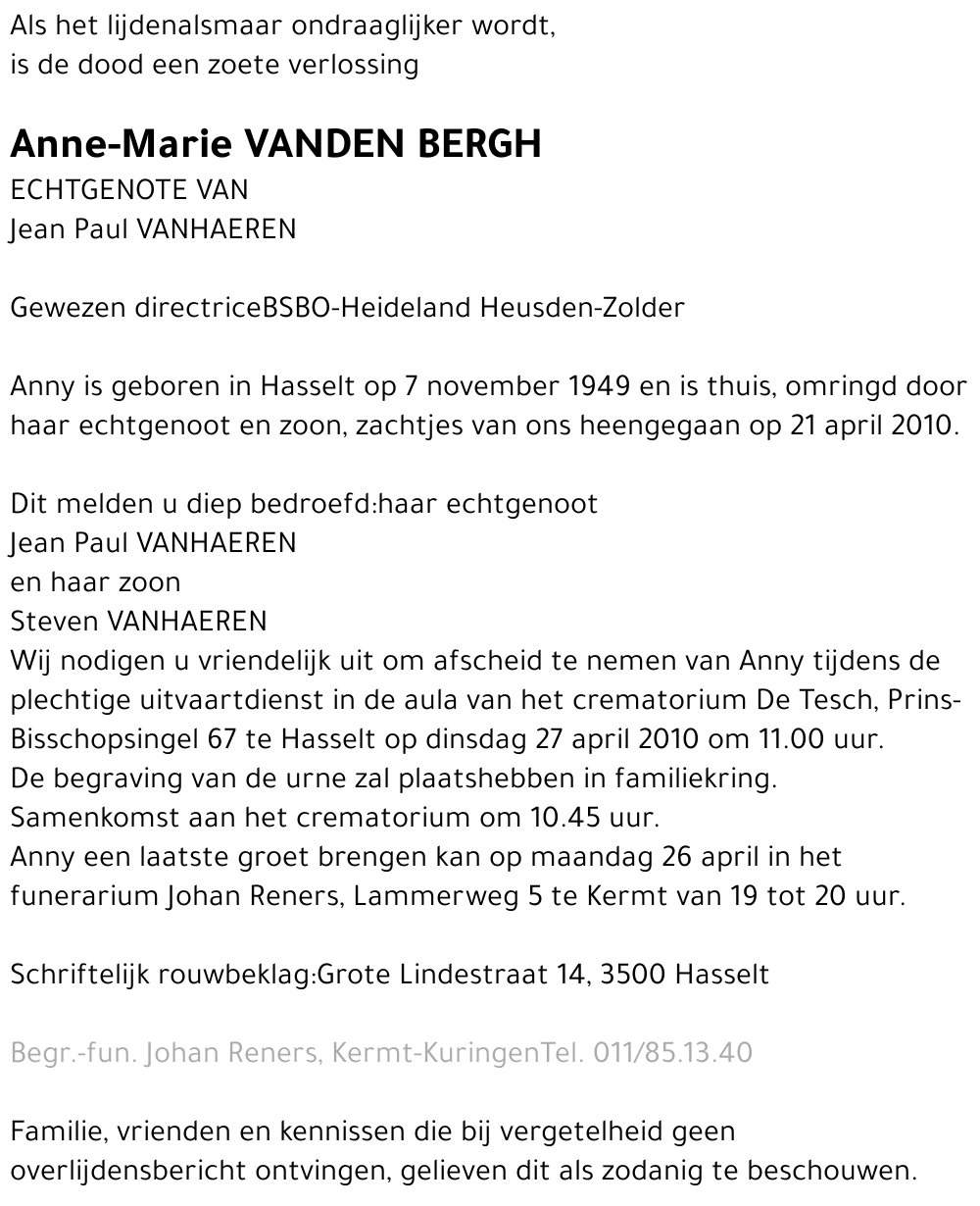 Anne-Marie Vanden Bergh