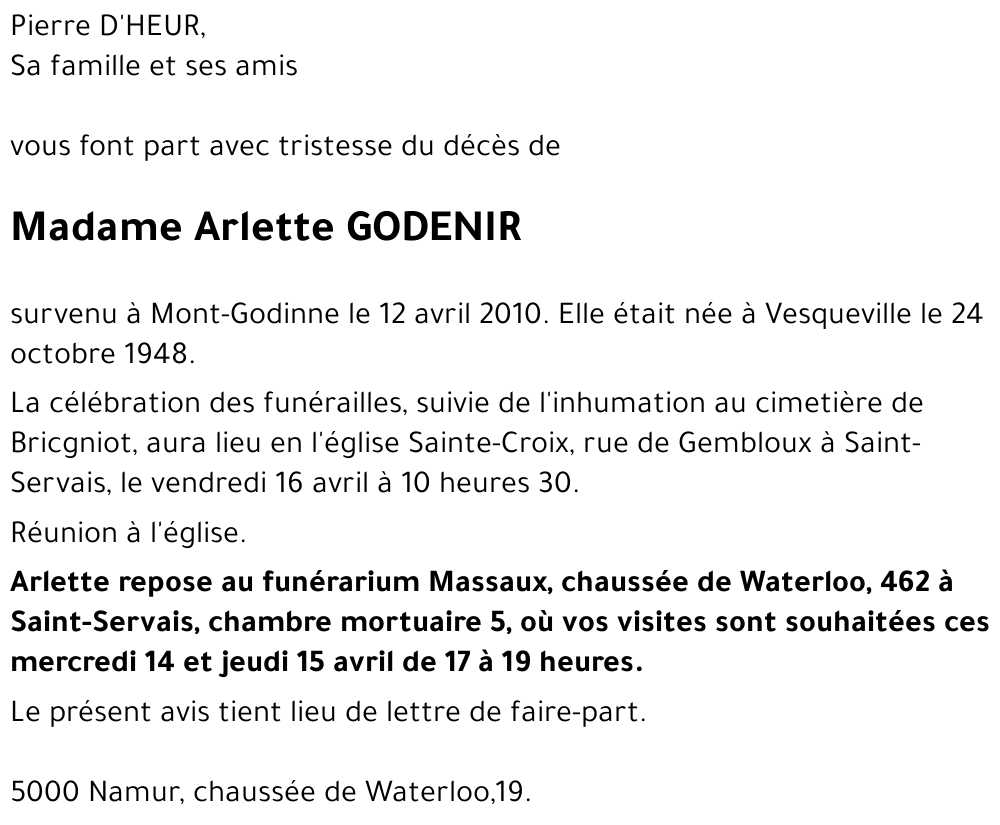 Arlette GODENIR