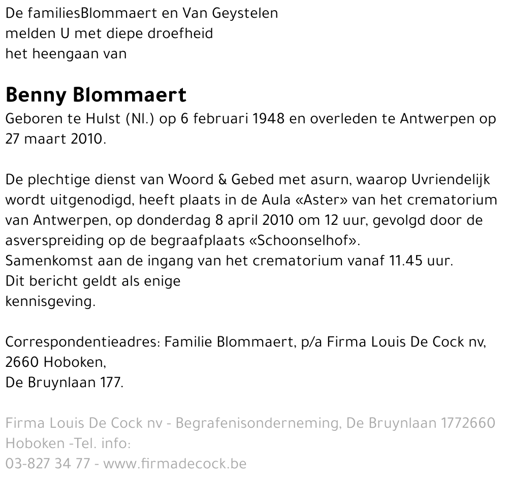 Benny Blommaert