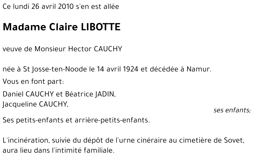 Claire LIBOTTE
