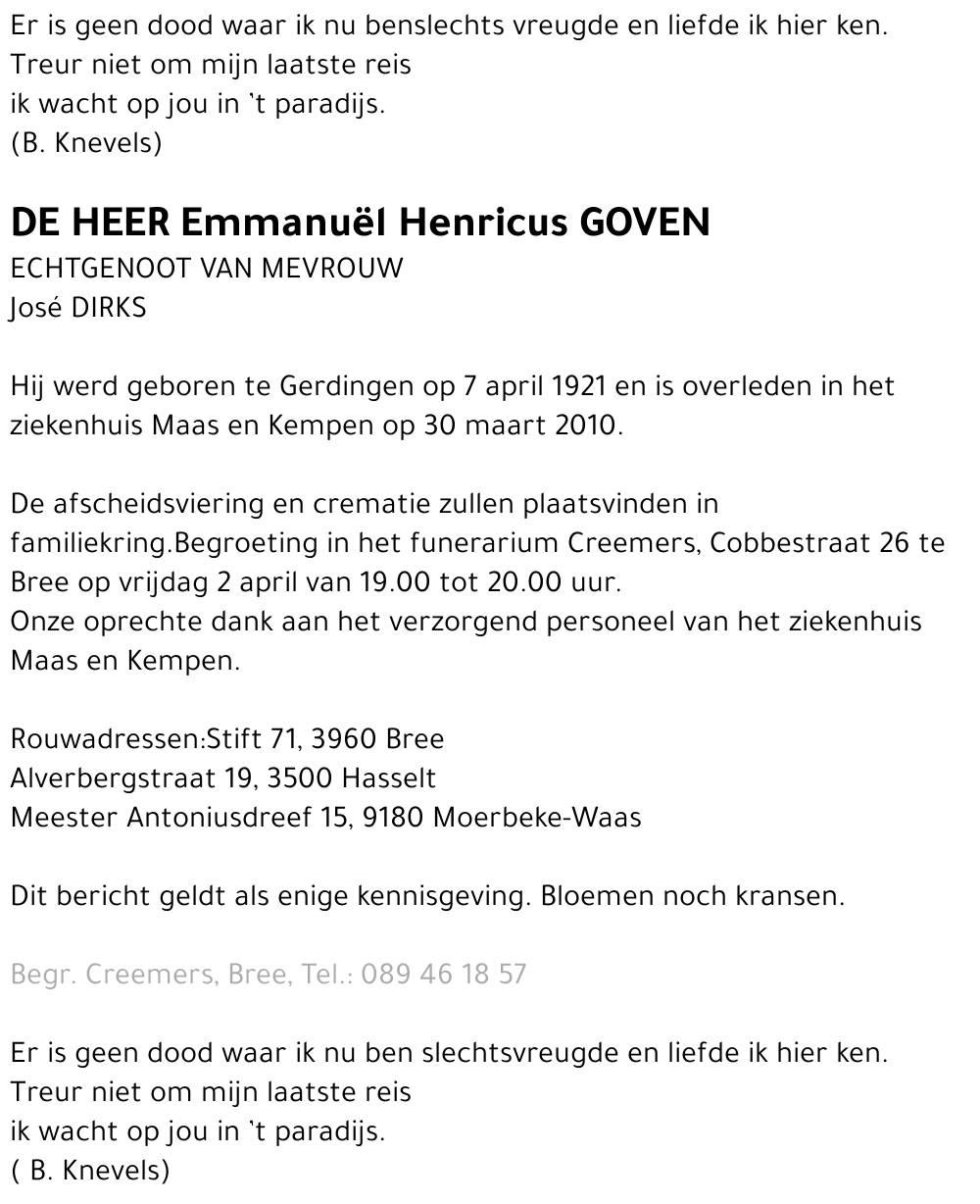 Emmanuël Henricus Goven