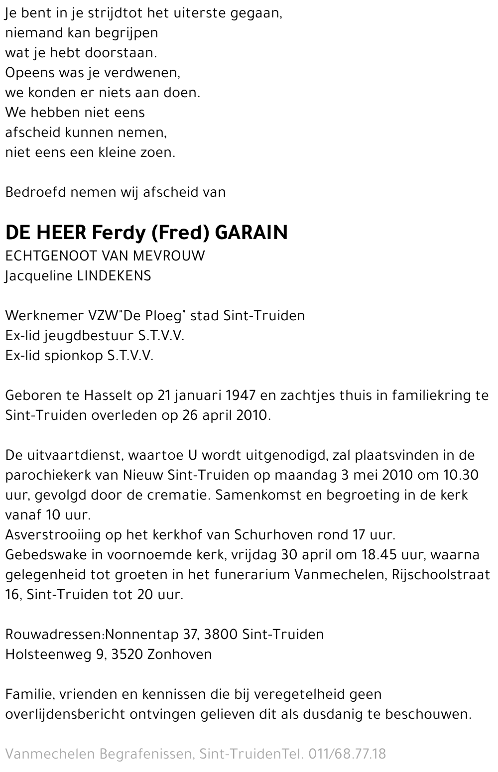 Ferdy (Fred) Garain