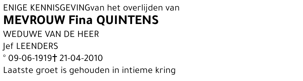 Fina Quintens