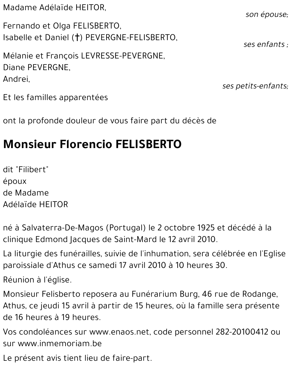 Florencio FELISBERTO