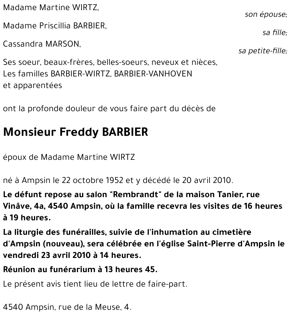Freddy BARBIER