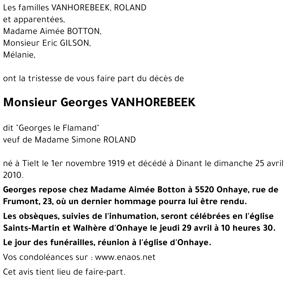 Georges VANHOREBEEK