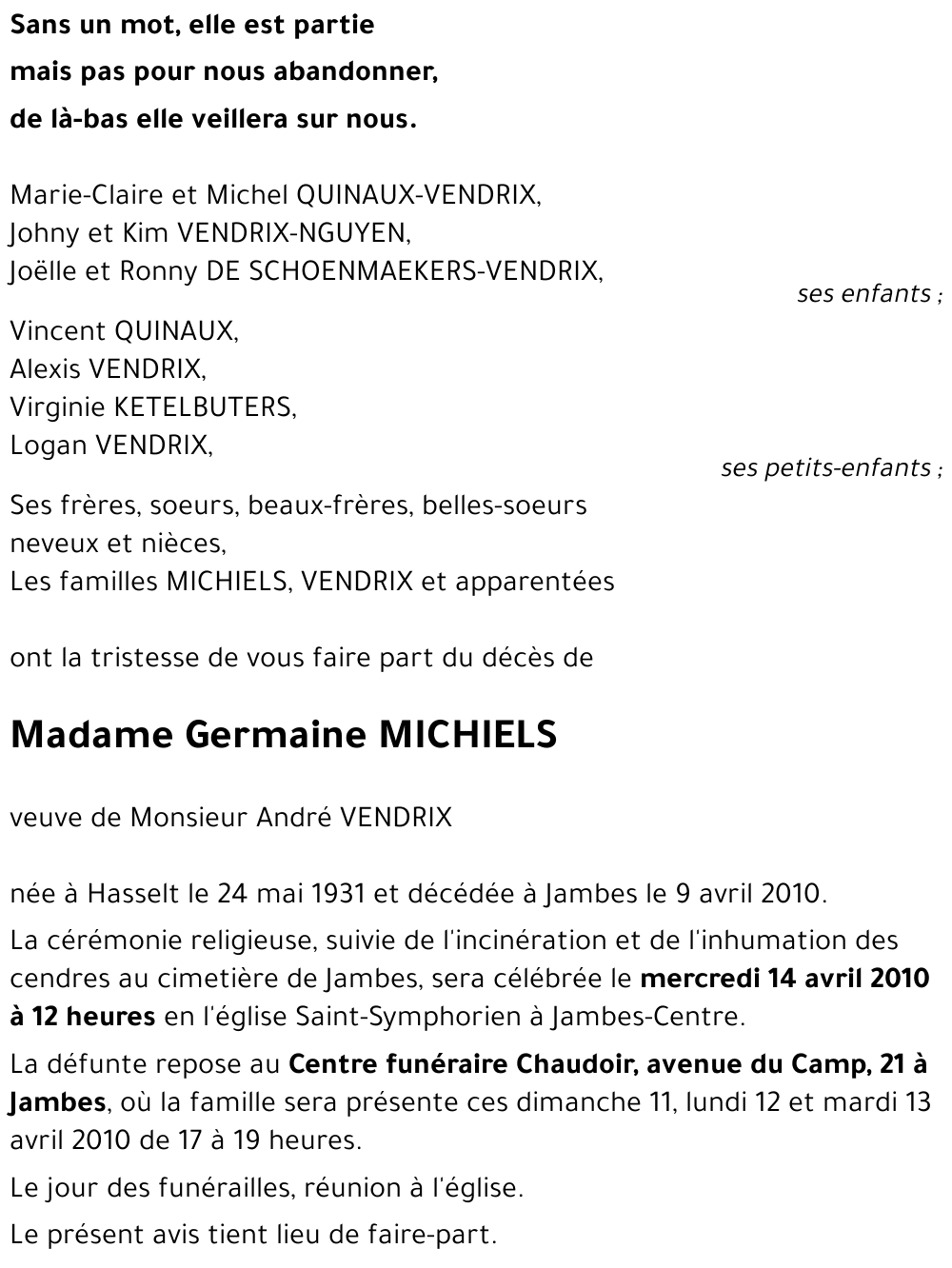 Germaine MICHIELS