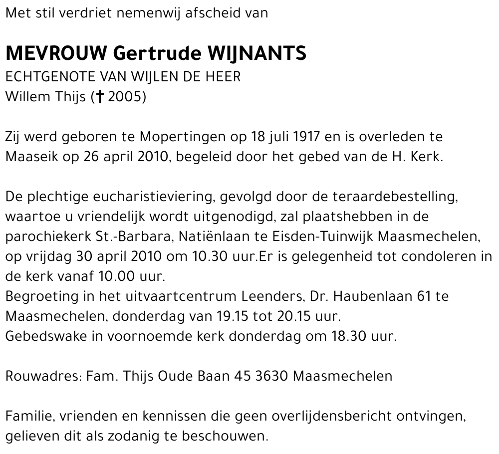 Gertrude Wijnants