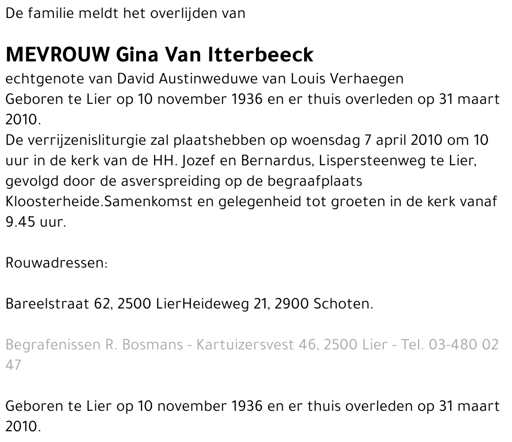 Gina Van Itterbeeck