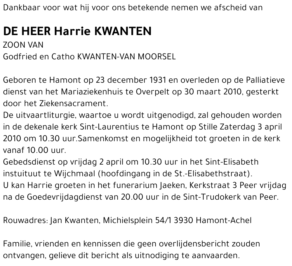 Harrie Kwanten