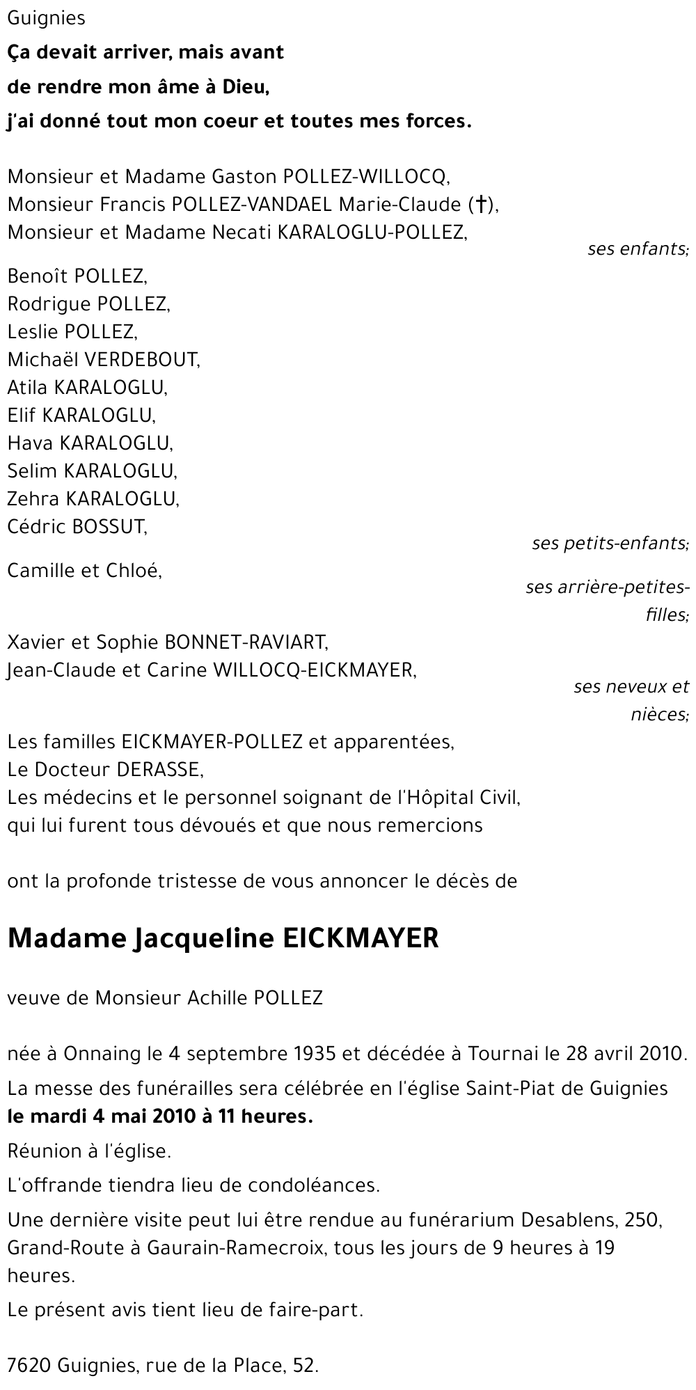 Jacqueline EICKMAYER