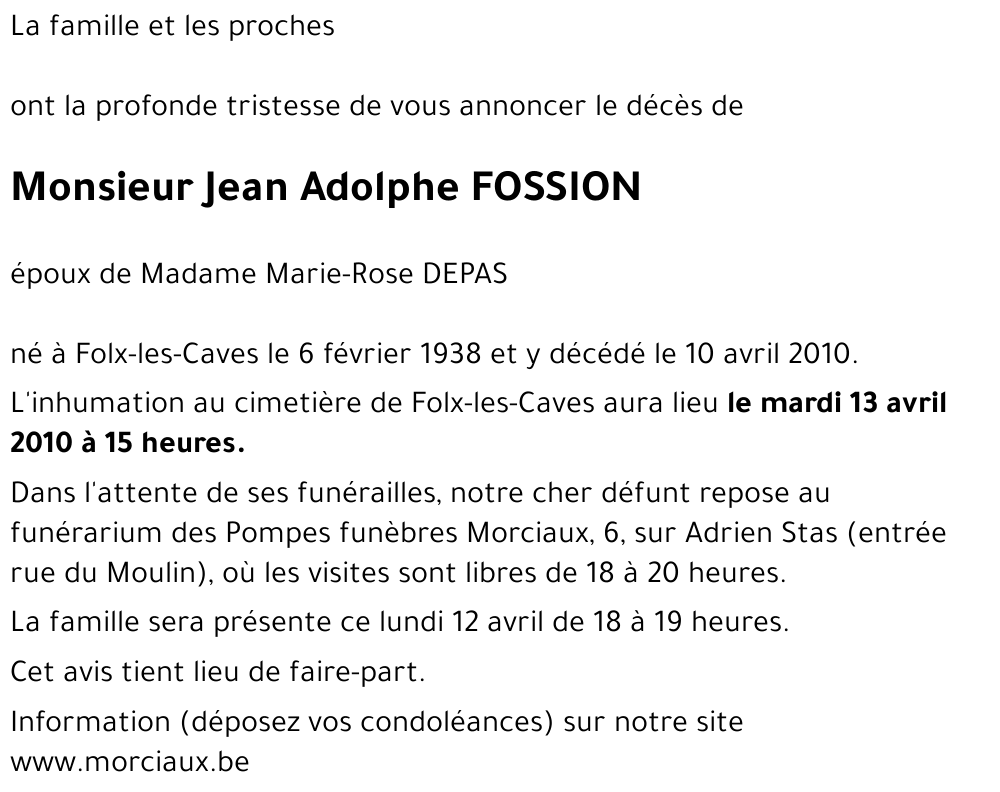 Jean Alphonse FOSSION