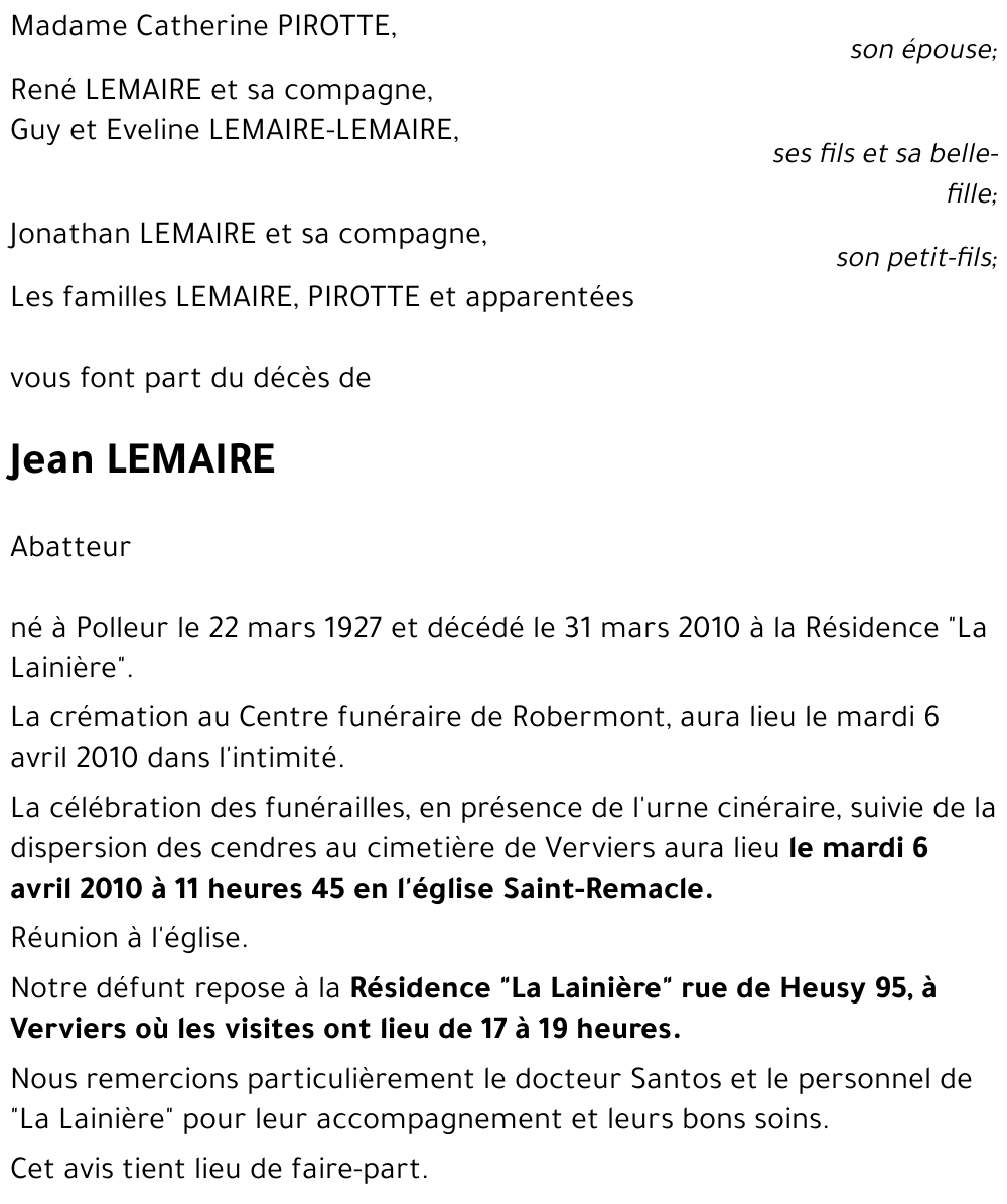 Jean LEMAIRE