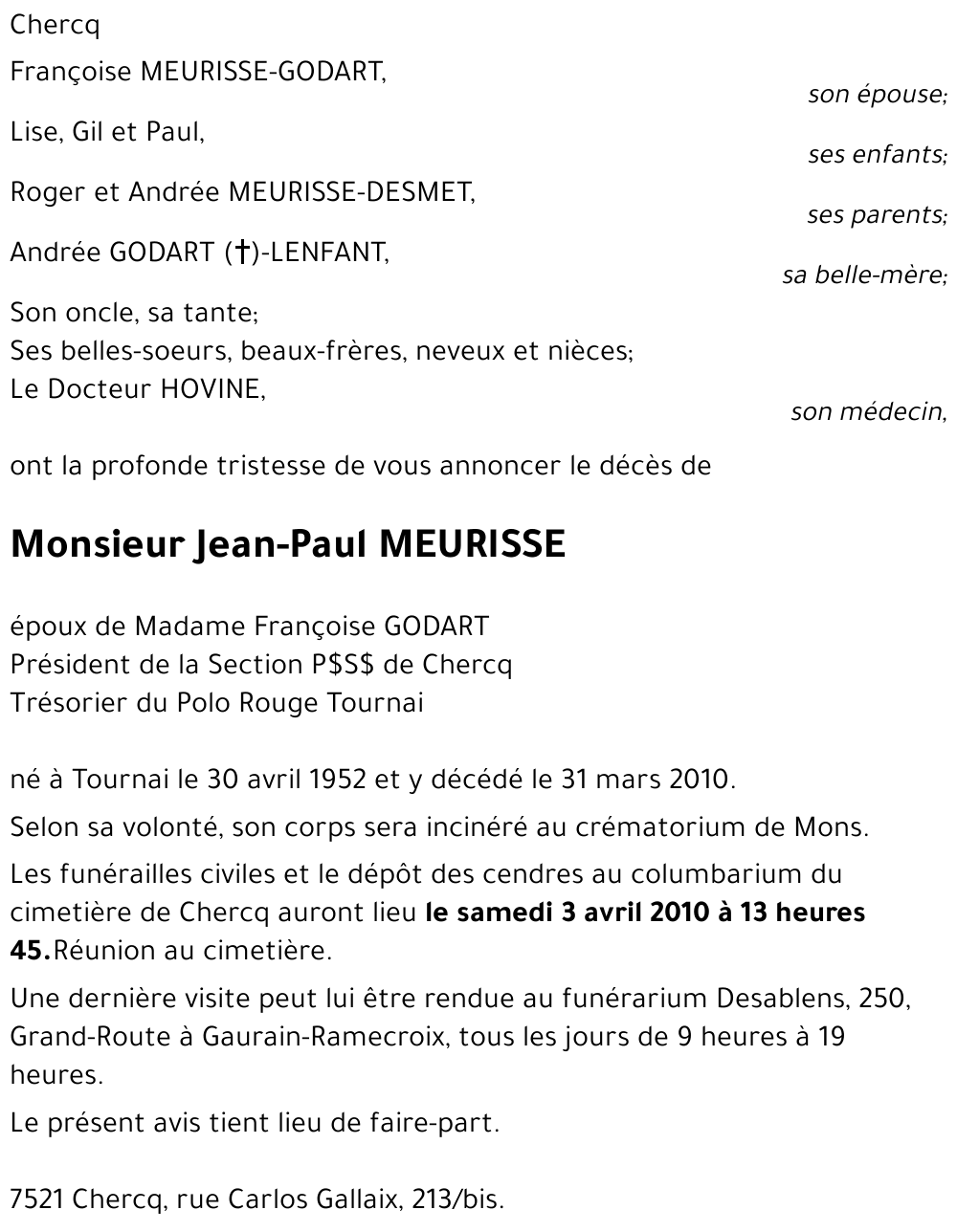 Jean-Paul MEURISSE