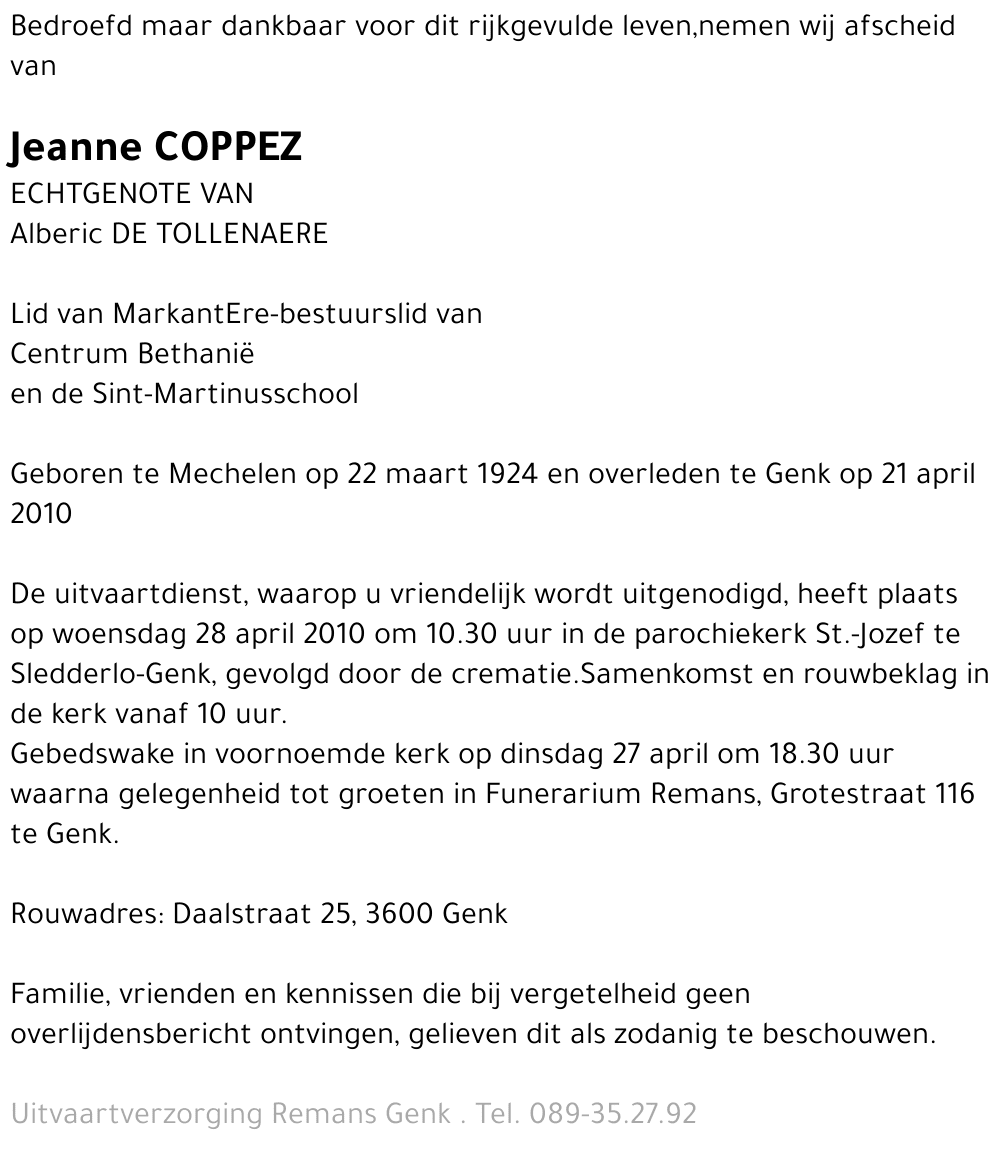 Jeanne COPPEZ
