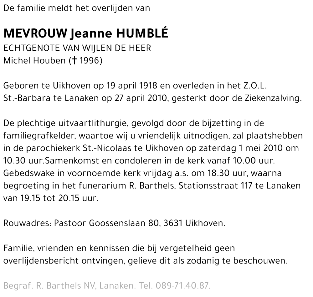 Jeanne Humblé