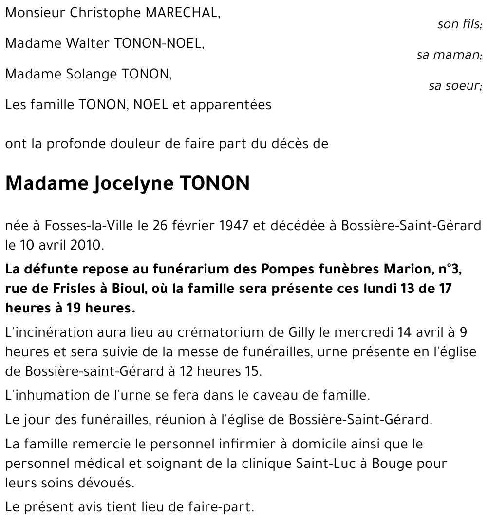 Jocelyne TONON