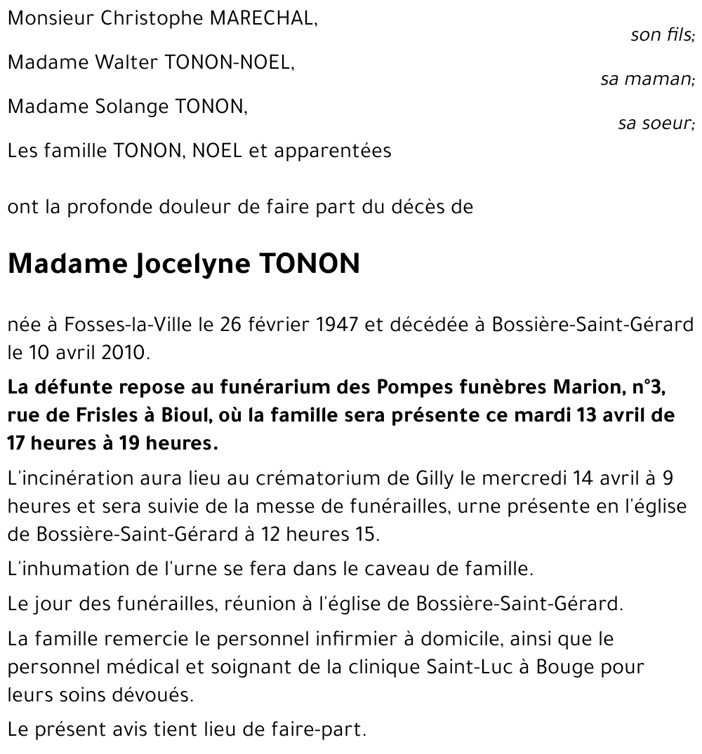 Jocelyne TONON
