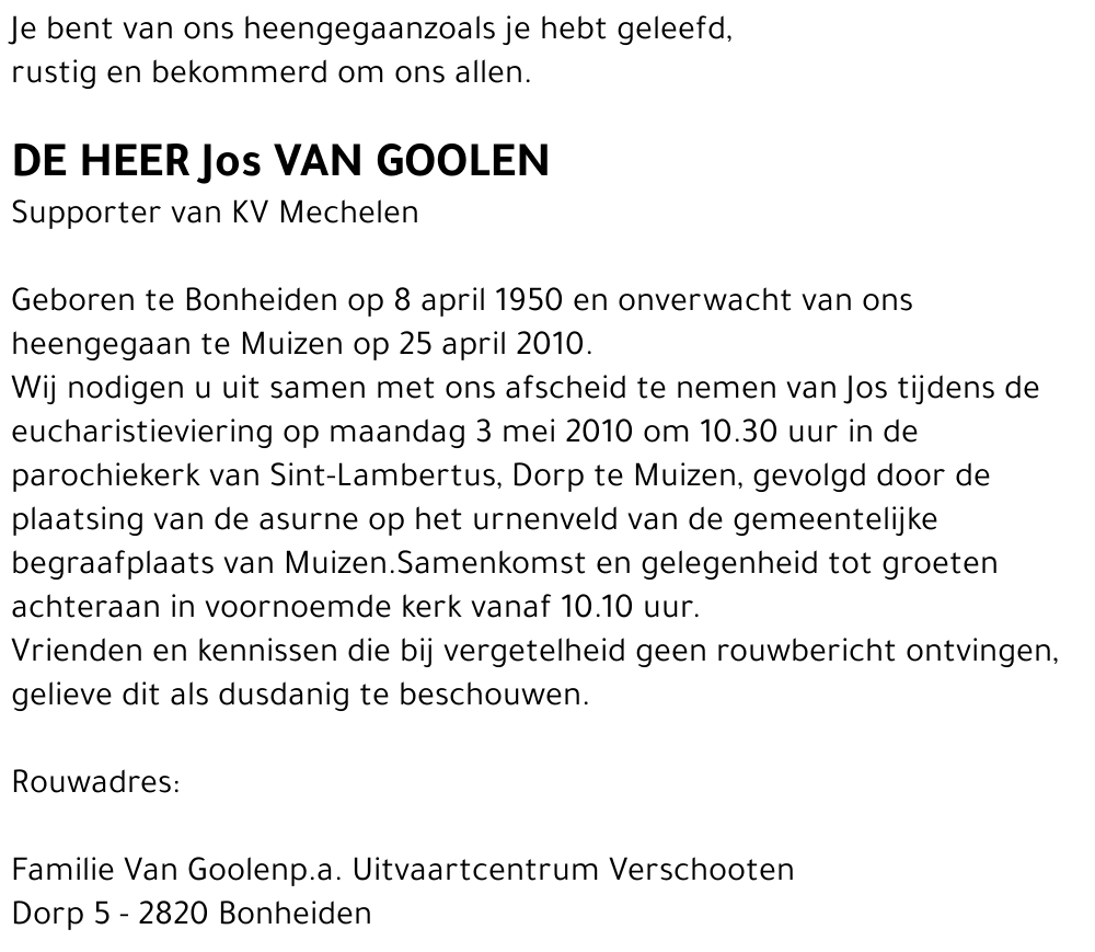 Jos Van Goolen